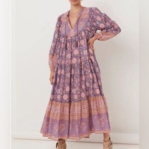 NWT R.Vivimo Royal Lilac Love Story bohemian maxi dress